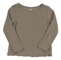 Hnědé žebrované triko H&M