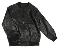 Černý koženkový podšitý bomber