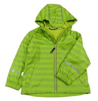Zelená pruhovaná nepromokavá bunda s kapucí Jako-o