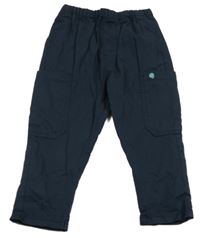 Tmavomodré plátěné kalhoty s kapsami Next