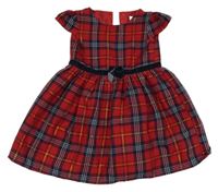 Červeno-tmavomodré kostkované šaty Primark