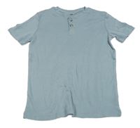 Modrošedé tričko s knoflíky H&M