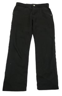 Černé plátěné kalhoty Next