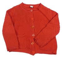 Červený propínací strukturovaný svetr Tu