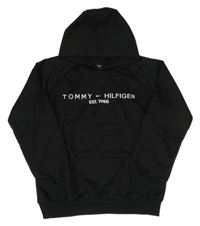 Černá lehká mikina s kapucí - Tommy Hilfiger