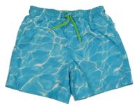 Modré vzorované plážové kraťasy H&M
