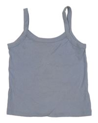 Modrošedý žebrovaný crop top