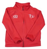 Červená sportovní propínací thermo mikina s potiskem 