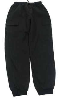 Černé cargo cuff kalhoty Shein