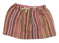 Barevná pruhovaná sukně s knoflíky Zara