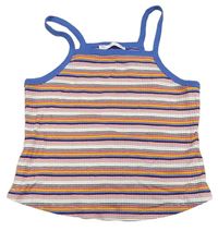Barevně pruhovaný žebrovaný crop top zn. M&S