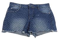 Tmavomodré riflové kraťasy s puntíky Denim Co.
