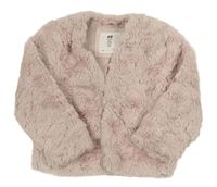 Růžový kožešinový kabát H&M