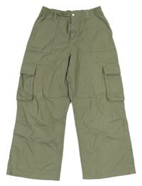 Khaki cargo wide leg rifle Primark