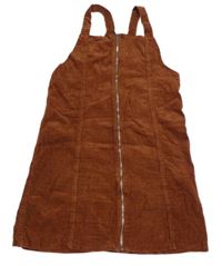 Hnědé manšestrové propínací šaty Denim Co. 