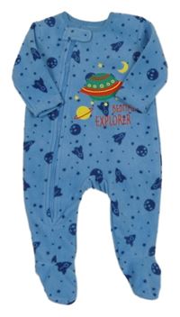 Modrý fleecový overal s vesmírem Dunnes