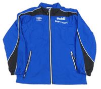 Safírovo-černá šusťáková sportovní bunda s pruhy Umbro 