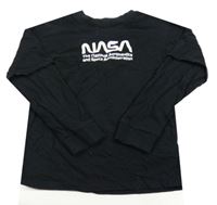 Černé triko s potiskem NASA M&S