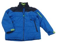 Safírovo-tmavomodrá šusťáková zimní bunda Five