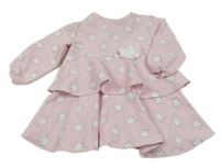 Světlerůžové teplákové šaty s hvězdičkami Tutto Piccolo