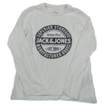 Bílé triko s logem Jack & Jones