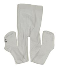 Bílé kárované punčocháče 