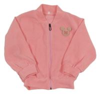 Růžový propínací svetr s Mickeym 