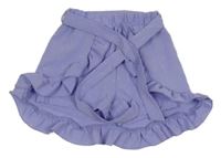 Lila vzorované sukňové kraťasy s páskem Shein