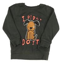 Tmavošedá mikina s pejskem a nápisem George 