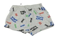 Šedé melírované kraťasy s nápisy Pep&Co.