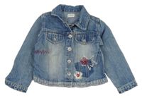 Modrá riflová bunda s květy Oviesse