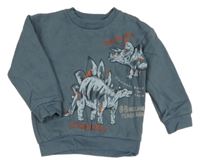 Modrošedá mikina s dinosaury Nutmeg