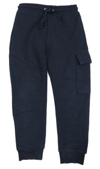 Tmavomodré vzorované tepláky s kapsou F&F