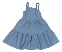 Modré řasené lehké šaty Primark