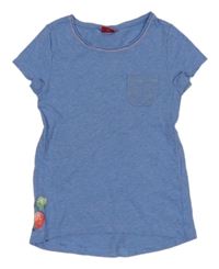 Modré tričko se srdíčky a knoflíky S. Oliver