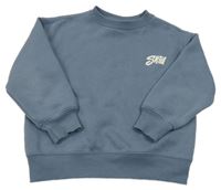 Modrošedá oversize mikina s nápisem Zara