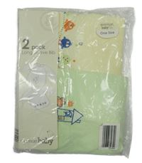 Nové - 2x - Žlutý + pistáciový froté bryndák s obrázky 