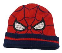 Červeno-tmavomodrá pletená čepice - Spider-man PRIMARK