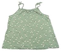 Světlekhaki top s kopretinami H&M