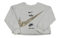 Bílá oversize crop mikina s logy Nike