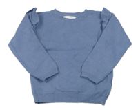 Modrý úpletový svetr s volánky PRIMARK
