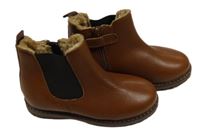 Hnědé koženkové kotníčkové zimní boty Next vel. 28