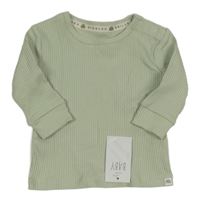 Nové - světleolivové žebrované triko George