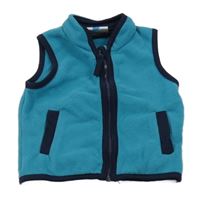 Modro-tmavomodrá fleecová propínací vesta Topomini