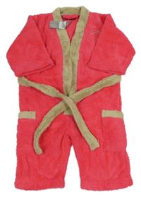 Nové - tmavorůžovo-béžová cargo huňatá županová kombinéza AFTERALL