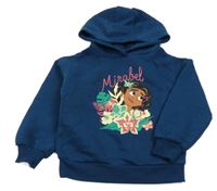 Tmavopetrolejová mikina s Mirabel a kapucí PRIMARK