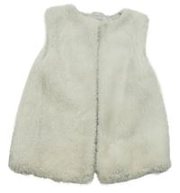 Bílá kožešinová podšitá vesta PRIMARK