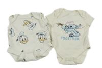 2x - Bílé body s Donaldem a Stitchem PRIMARK