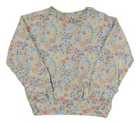 Světlešedá mikina s kytičkami Nutmeg