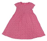 Tmavorůžovo-bílé kytičkované šaty Topolino